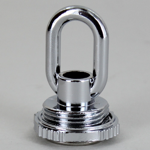 1/4ips - Zinc Die-Cast Screw Collar Loop with Ring - Chrome Plated