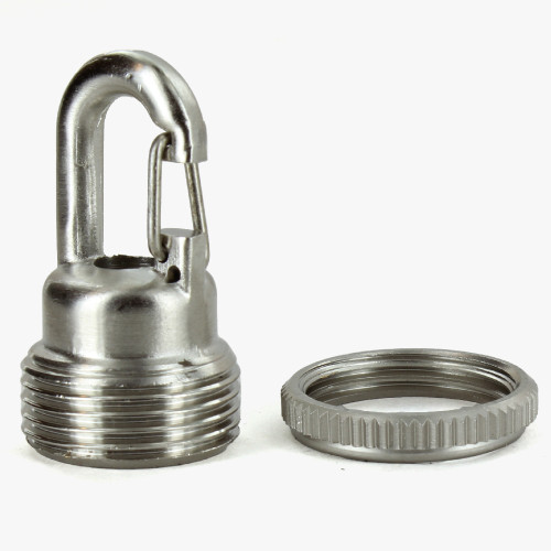 1/4ips - Female Threaded - Snap Hook Quick Collar Loop - Satin Nickel Finish