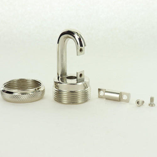 3/8ips - Heavy Duty Quick Collar Loop with Ring - Polished Nickel
