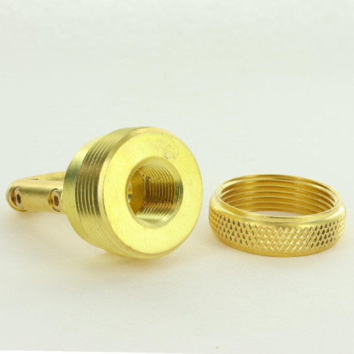 3/8ips - Heavy Duty Quick Collar Loop with Ring - Unfinished Brass