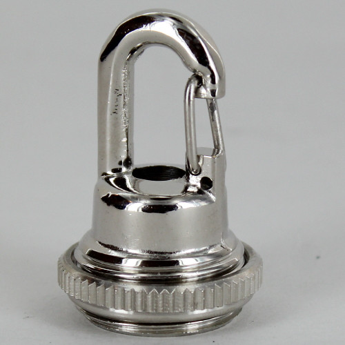 1/4ips - Female Threaded - Snap Hook Quick Collar Loop - Polished Nickel Finish