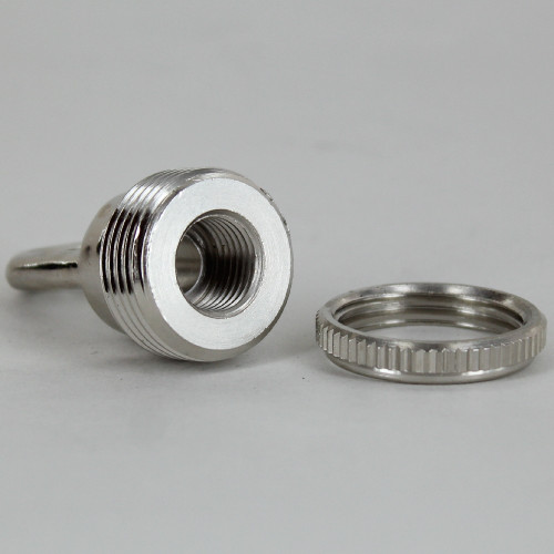 1/4ips - Female Threaded - Snap Hook Quick Collar Loop - Polished Nickel Finish