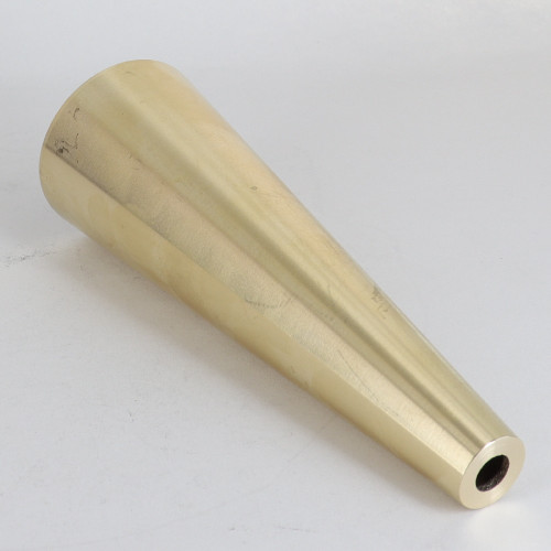 175mm (7in) Height Cast Brass Tapered Column/Cup with 1/8ips Slip Center Hole - Unfinished Brass