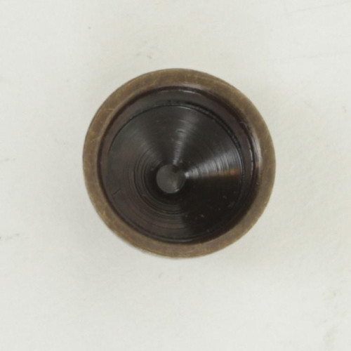 1/8ips Female Threaded Tapped Blind Hole- 1/2in. Diameter Half Ball - Antique Brass Finish.