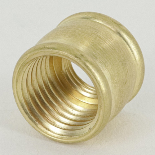 9/16in W X 9/16in H - 1/8ips. X 1/4ips. Female Threaded Unfinished Brass Barrel Coupling