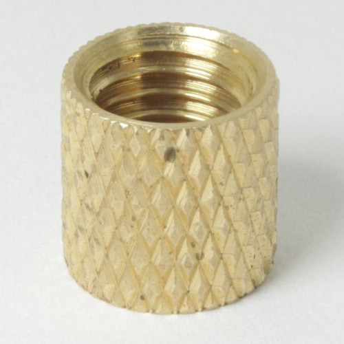 1/4-27 X 1/4-27 FEMALE Threaded Unfinished Brass Knurled Coupling
