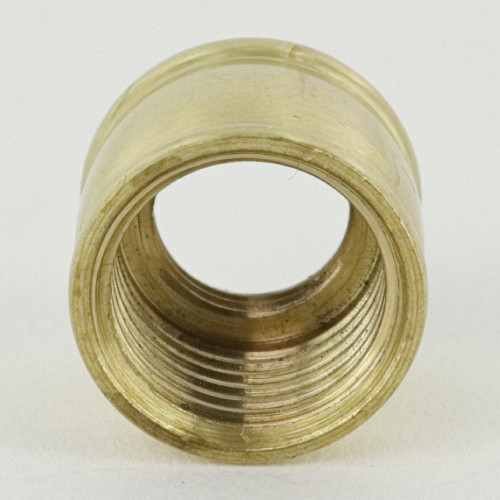 9/16in W X 9/16in H - 1/8ips. X 1/4ips. Female Threaded Polished Brass Finish Barrel Coupling