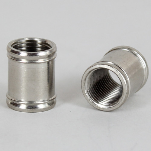 7/16W x 5/8in H X - 1/8IPS. X 1/8IPS. Female Threaded Nickel Plated Finish 2 Bead Coupling