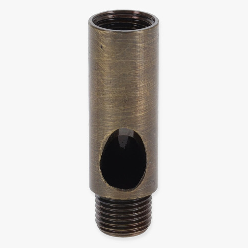 7/16in W X 1-7/16in H - 1/8IPS. Male X 1/8IPS. Female Threaded Antique Brass Neck/Coupling