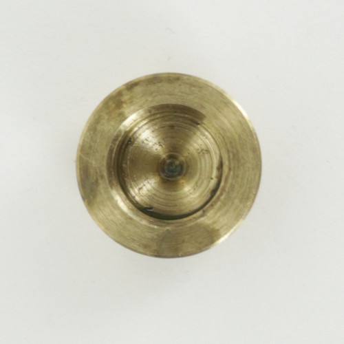 1/8ips Female Threaded Tapped Blind Hole. - 5/8in. Diameter Solid Brass Half Ball - Unfinished Brass