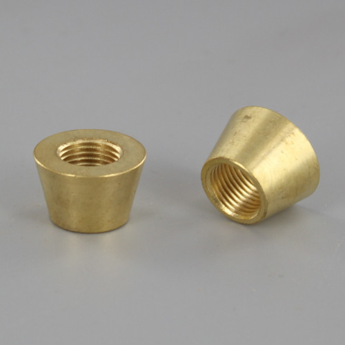 5/8in W X 7/16in H - 1/8ips. X 1/8ips. Female Threaded Unfinished Brass Tapered Coupling