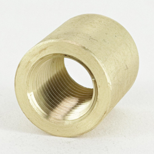 1/4ips - 3/4in X 7/8in Cylinder Coupling - Unfinished Brass
