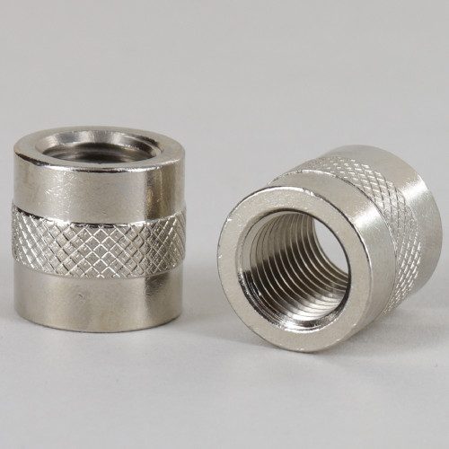 1/4ips - 3/4in X 3/4in Knurled Coupling - Nickel Plated