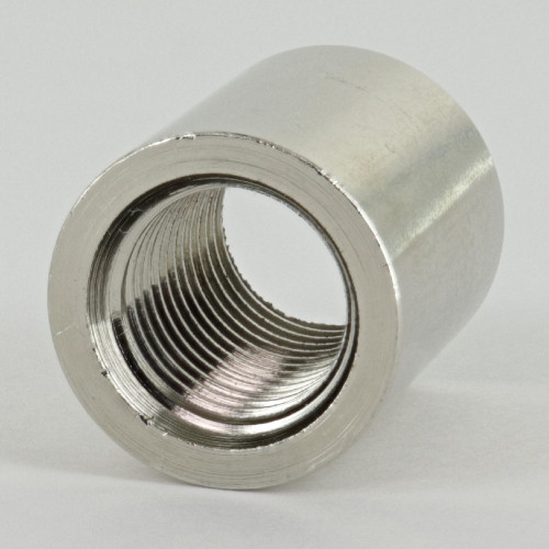 1/4ips Female Threaded - 3/4in X 7/8in Straight Cylinder Coupling/Neck - Nickel Plated