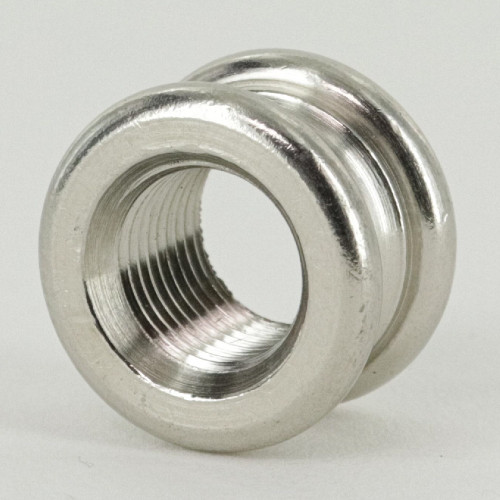 1/8ips Female Threaded - 5/8in X 3/8in Brass Turned Neck - Nickel Plated Finish