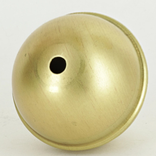 2-5/16in. Diameter Ball - Seamed - 1/4-27UNF Slip Through Center Hole - Unfinished Brass