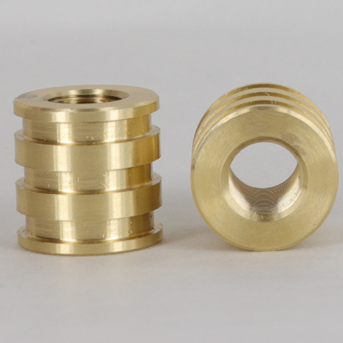 1/8ips - 3/4in X 3/4in Decorative Coupling - Unfinished Brass