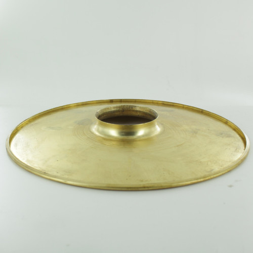 8in. Unfinished Brass Flat Shade with Rolled Edge and 2-1/4in. Neck