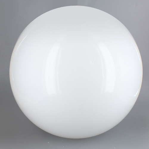 12in Diameter White Round Acrylic Neckless Ball with 5-1/4in Diameter Hole