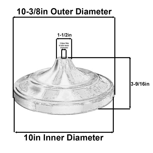 10-3/8 in. Diameter Floor Lamp Base - Unfinished Brass