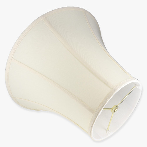 12in. Egg Shell Stretch Shantung Bell Lamp Shade with Vertical Piping