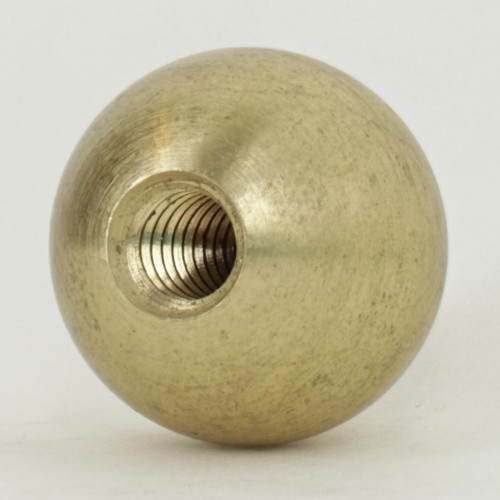 1/4-20 UNC Female Threaded Tapped Blind Hole - 3/4in. Diameter Brass Ball - Unfinished Brass