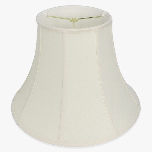 13-1/2in. Egg Shell Stretch Shantung Bell Lamp Shade with Vertical Piping