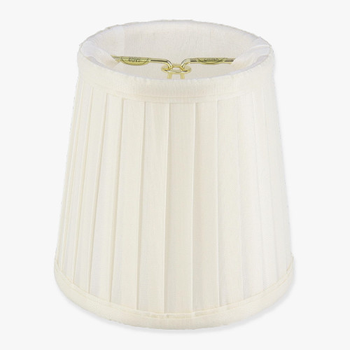 4in. Pleated Candelabra Bulb Clip On Lamp Shade - Egg Shell