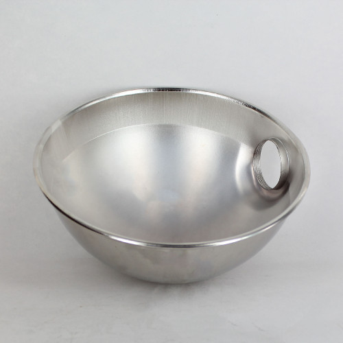 6-1/2in. POLISHED NICKEL FINISH STEEL Parabolic Shade with Uno Socket Thread