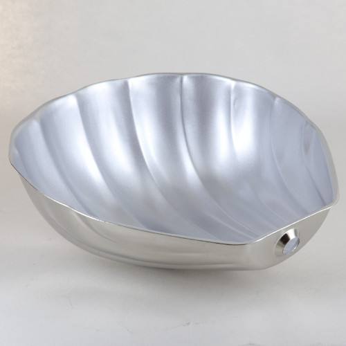 Powdercoated Steel Scallop Shell Shade - Polished Nickel Finish