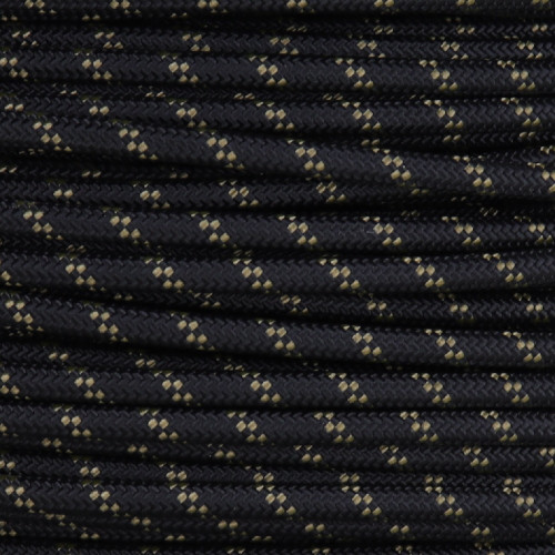 14/1 Black with Gold Tracer/Marker Cloth Covered 14 Gauge AWM Stranded Flexible Cord