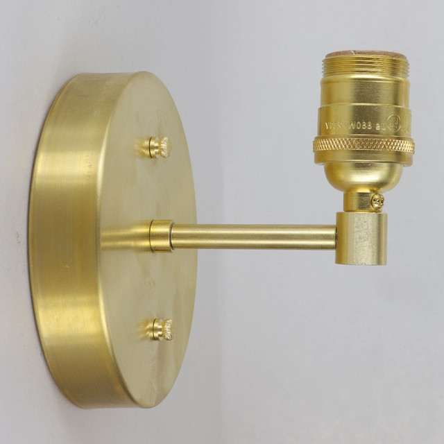 Wall Sconce with Keyless UNO Threaded Lamp Socket - Unfinished Brass