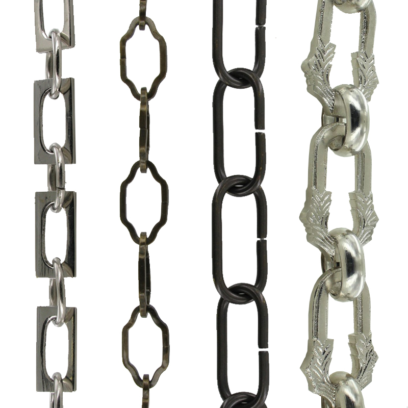 Embossed Brass Chain Inlay Decorative Chandelier Chain Link Heavy Duty