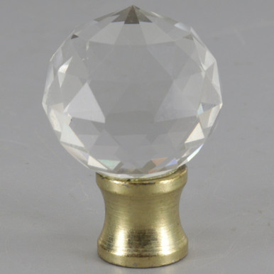 1/4-27 UNF Threaded Cut Crystal Round Ball Finial