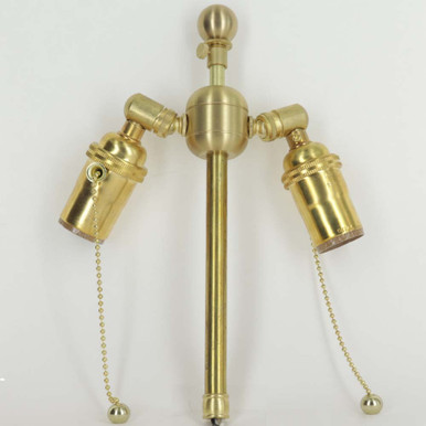 Unfinished Brass 3 Light Pull Chain Socket Lamp Cluster