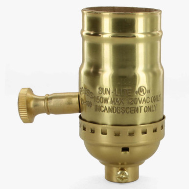 150W Maximum Polished Brass Snap Together Shell Dimmer Switch Lamp
