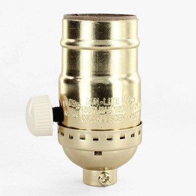 150W Full Range Turn Knob Dimmer Socket; 1/8 IPS; Aluminum; Brite Gilt ...