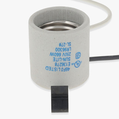 Snap In Sockets E-26 Porcelain Snap-In Socket with 3/4in With Snap-In Clip and 12in ...