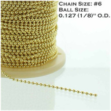 5/16in. Brass Cylinder Pull Chain Ornament Includes #6 Beaded Chain  Coupling - Unfinished Brass