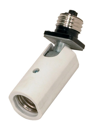 1-Light Medium Base Socket Adapter - White Finish - Grand Brass Lamp ...