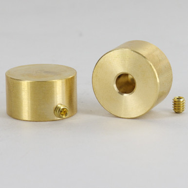 7/8in.Diameter Plain Dimmer Knob Unfinished Brass With Set Screw
