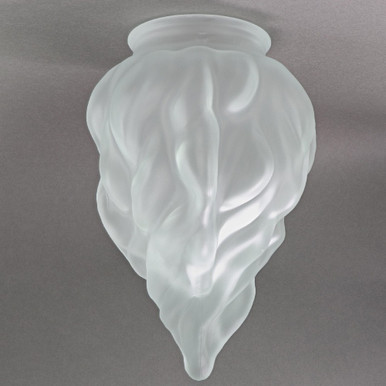 Medium Flame Shape Frosted Glass with 3in. Neck