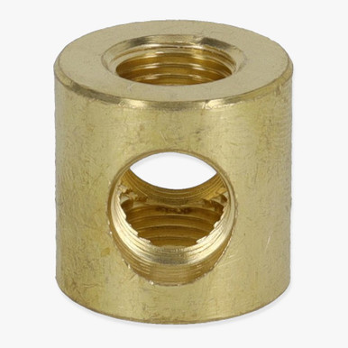 8/32 UNC Female Threaded Unfinished Brass Straight Coupling