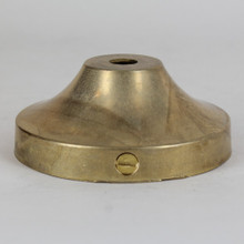 1/8ips Center Hole - Cast Brass Ribbed and Beaded Canopy - Unfinished Brass