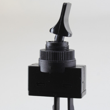 On-Off Plastic Toggle Switch with 6in Long 18/1 Wire Leads Rated