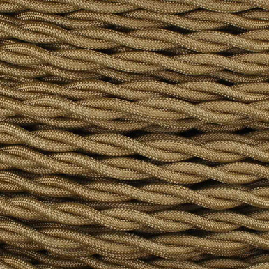 18/2 AWG - Gold Twisted Fabric Cloth Covered Lamp Wire
