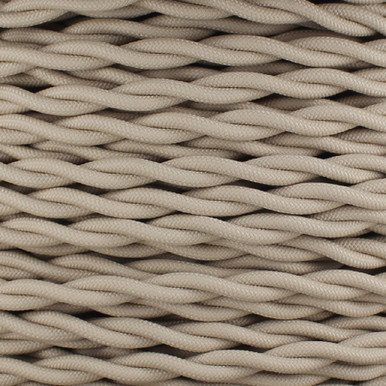 18/2 AWG - Beige Twisted Fabric Cloth Covered Lamp Wire