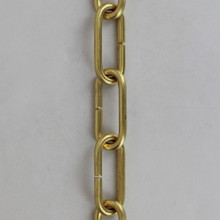 1/4in Thick Brass Square Rod Link Chain - Unfinished Brass