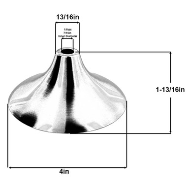 4in Brass Trumpet Cone with 1/8ips Slip Center Hole