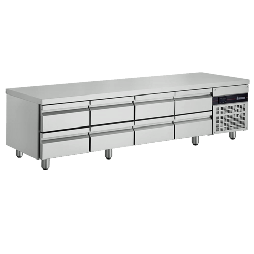 Inomak UBI72240LB Lowboy Chef Base Fridge, 8 Drawers, Stainless Steel